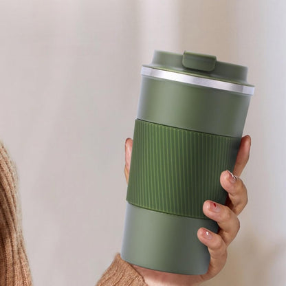 Stainless Steel Insulated Travel Coffee Mug Flip up Tumbler, Double Wall Leak Proof Vacuum Cup Keep Drink Cold and Hot (Blue, 17 Ounces)