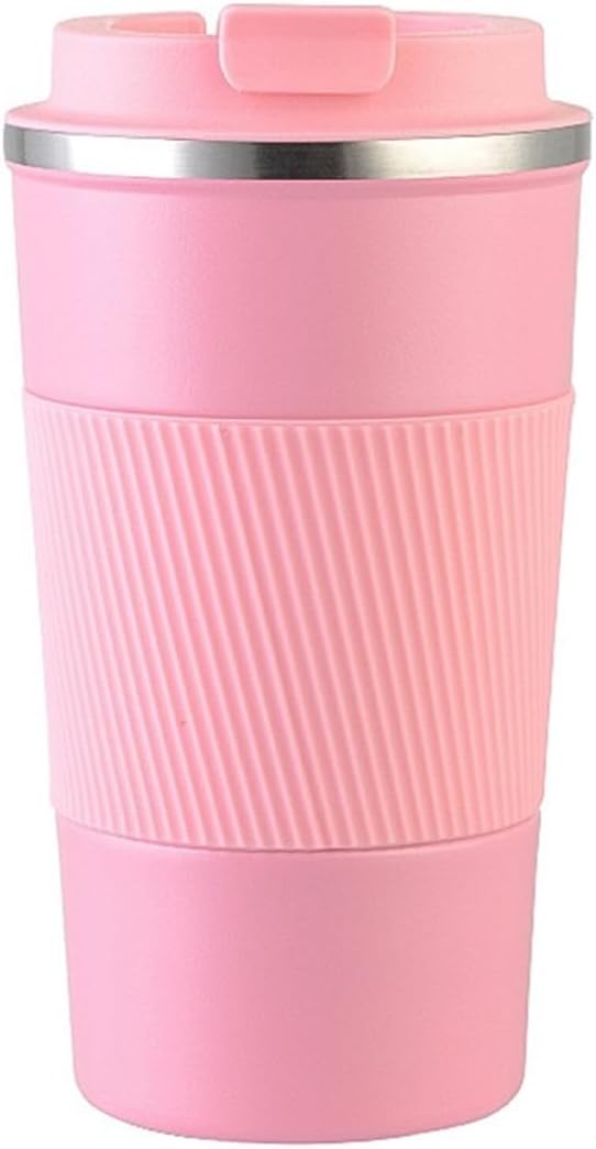 Stainless Steel Insulated Travel Coffee Mug Flip up Tumbler, Double Wall Leak Proof Vacuum Cup Keep Drink Cold and Hot (Blue, 17 Ounces)