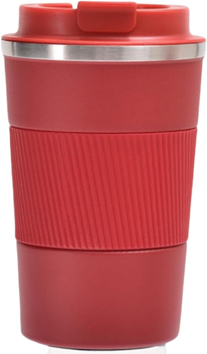 Stainless Steel Insulated Travel Coffee Mug Flip up Tumbler, Double Wall Leak Proof Vacuum Cup Keep Drink Cold and Hot (Blue, 17 Ounces)