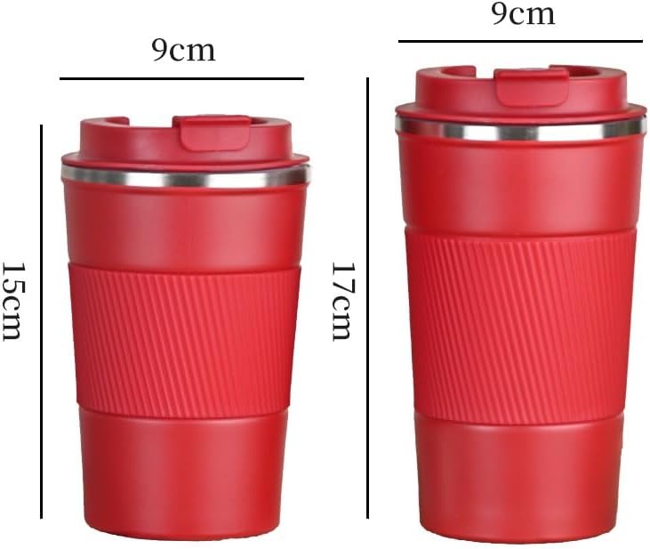 Stainless Steel Insulated Travel Coffee Mug Flip up Tumbler, Double Wall Leak Proof Vacuum Cup Keep Drink Cold and Hot (Blue, 17 Ounces)