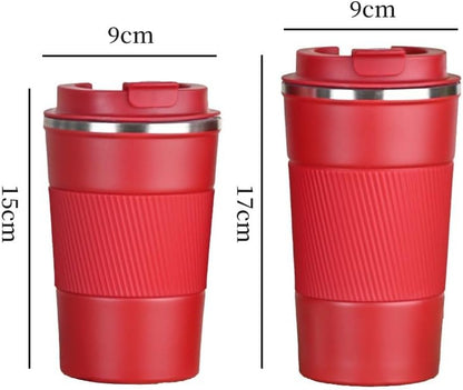 Stainless Steel Insulated Travel Coffee Mug Flip up Tumbler, Double Wall Leak Proof Vacuum Cup Keep Drink Cold and Hot (Blue, 17 Ounces)