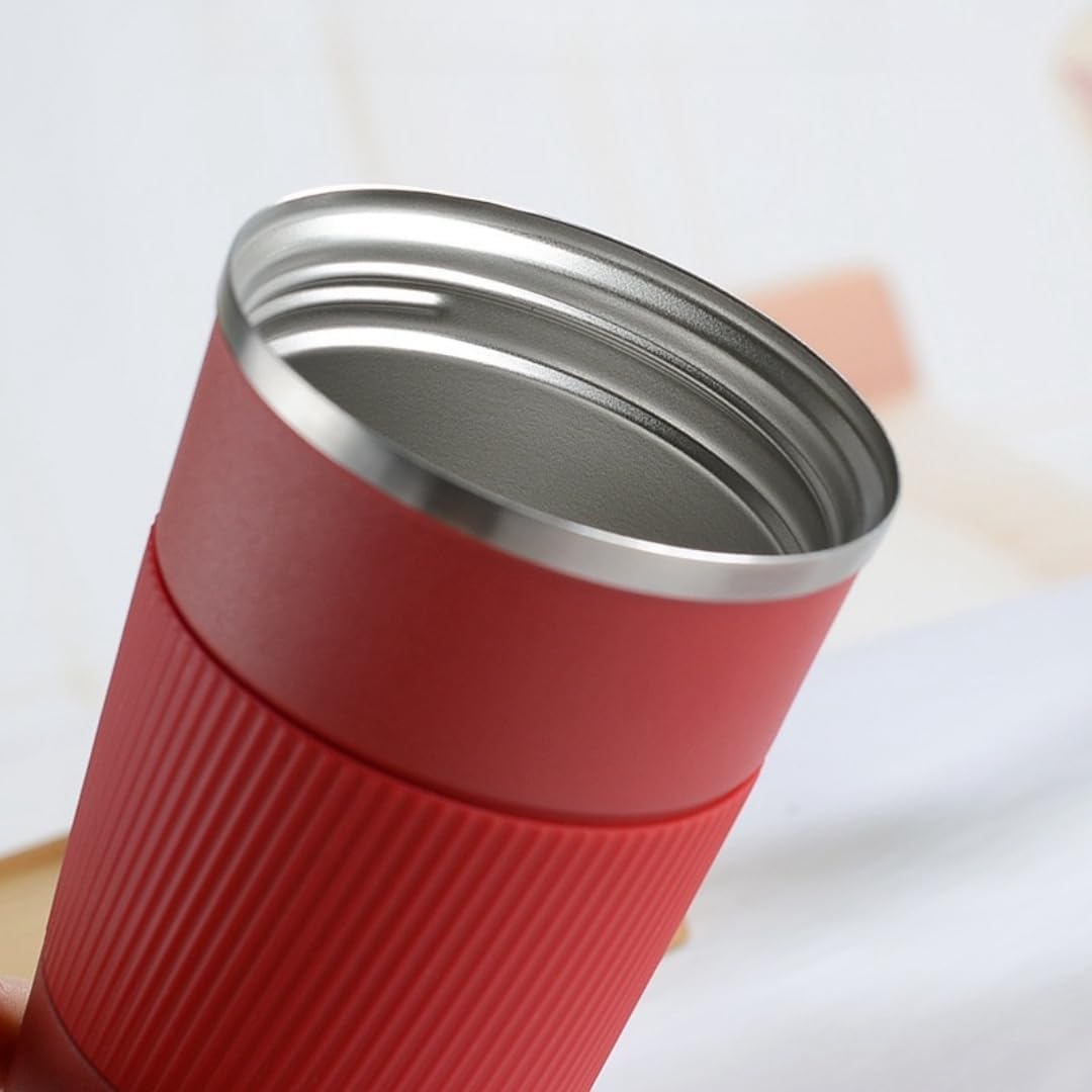 Stainless Steel Insulated Travel Coffee Mug Flip up Tumbler, Double Wall Leak Proof Vacuum Cup Keep Drink Cold and Hot (Blue, 17 Ounces)