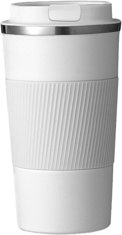 Stainless Steel Insulated Travel Coffee Mug Flip up Tumbler, Double Wall Leak Proof Vacuum Cup Keep Drink Cold and Hot (Blue, 17 Ounces)