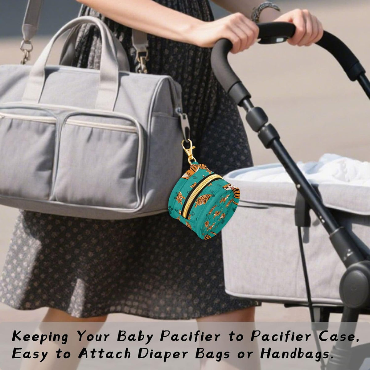 Cute Animals and Paw Prints Baby Pacifier Holder Case, Dustproof Portable Storage Box for Diaper Bag Purse, Pacifier Storage Container for Boys & Girls