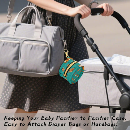 Cute Animals and Paw Prints Baby Pacifier Holder Case, Dustproof Portable Storage Box for Diaper Bag Purse, Pacifier Storage Container for Boys & Girls