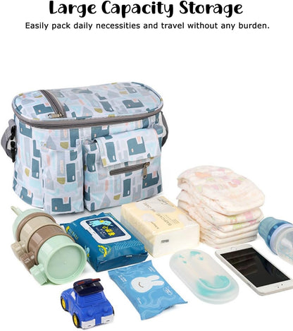 Universal Stroller Organizer with Cup Holder Waterproof Phone Pouch Adjustable Strap, Stroller Bag Caddy Organizer, Fits for Uppababy, Baby Jogger, Doona, Britax (Aluminum Foil Lining, Gray)