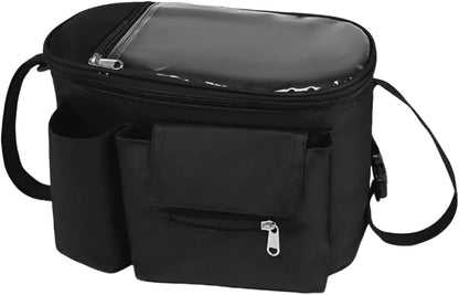 Universal Stroller Organizer with Cup Holder Waterproof Phone Pouch Adjustable Strap, Stroller Bag Caddy Organizer, Fits for Uppababy, Baby Jogger, Doona, Britax (Aluminum Foil Lining, Gray)