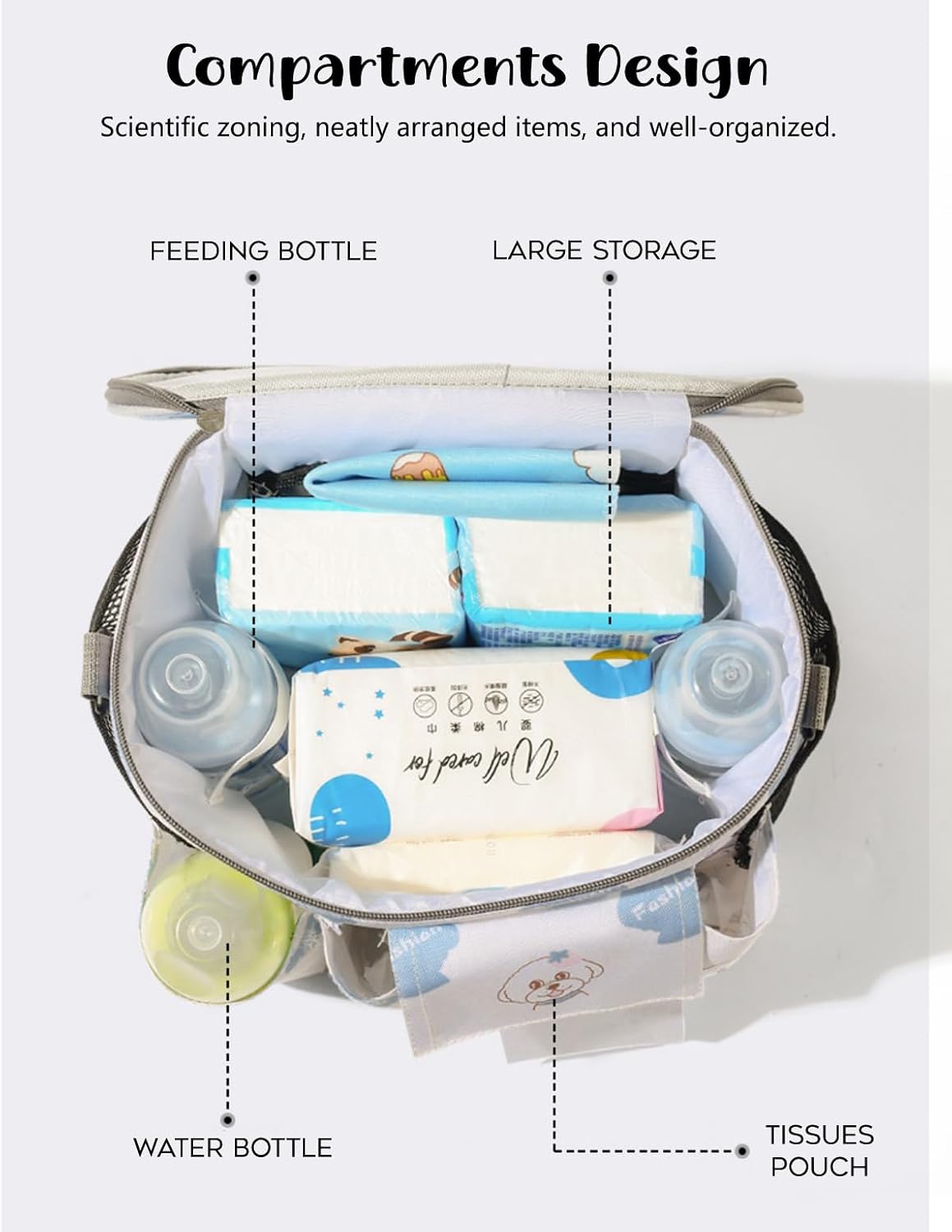 Universal Stroller Organizer with Cup Holder Waterproof Phone Pouch Adjustable Strap, Stroller Bag Caddy Organizer, Fits for Uppababy, Baby Jogger, Doona, Britax (Aluminum Foil Lining, Gray)