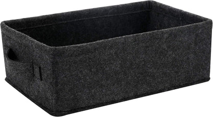 Medium Storage Basket Shlef Low Storage Bin Rectangle Felt Fabric Baskets Storage Bins Organizer for Underwear Socks Bra Towel Toiletry Baby Products Storage Basket Light Gray