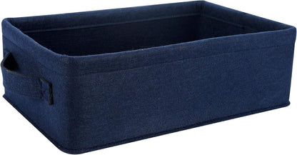 Medium Storage Basket Shlef Low Storage Bin Rectangle Felt Fabric Baskets Storage Bins Organizer for Underwear Socks Bra Towel Toiletry Baby Products Storage Basket Light Gray