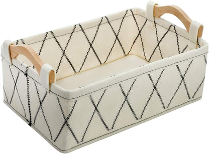 Medium Storage Basket Shlef Low Storage Bin Rectangle Felt Fabric Baskets Storage Bins Organizer for Underwear Socks Bra Towel Toiletry Baby Products Storage Basket Light Gray