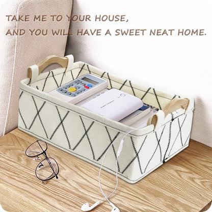 Medium Storage Basket Shlef Low Storage Bin Rectangle Felt Fabric Baskets Storage Bins Organizer for Underwear Socks Bra Towel Toiletry Baby Products Storage Basket Light Gray