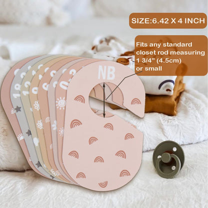 Baby Closet Dividers 8 Pack – Baby Clothes Organizer, Green Leaf Baby Closet Organizer for Neutral Nursery, Baby Clothes Dividers for Closet (Green)