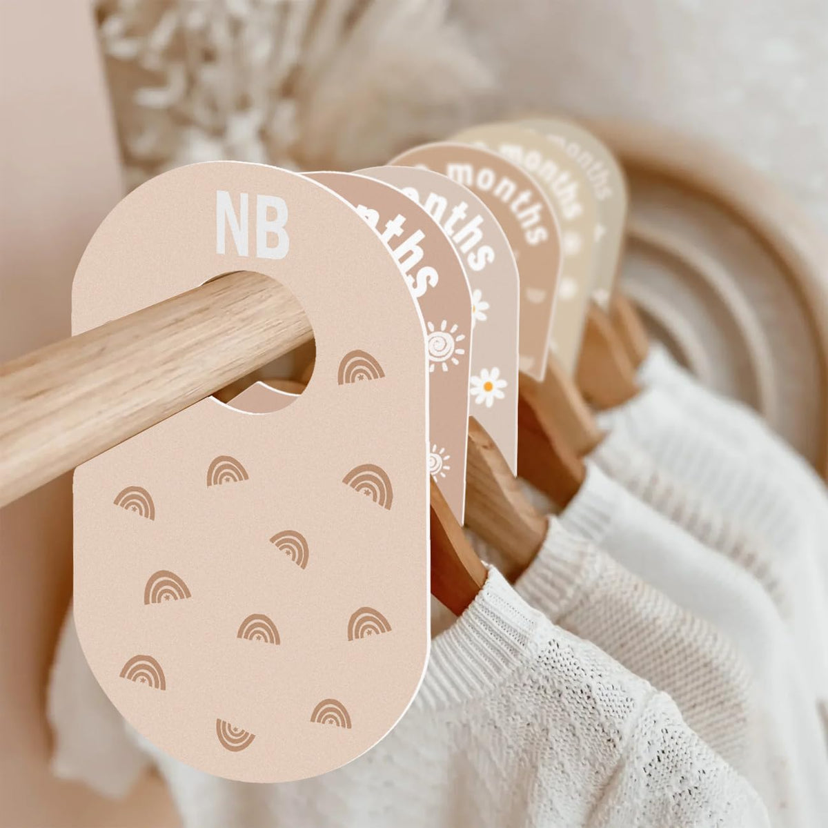 Baby Closet Dividers 8 Pack – Baby Clothes Organizer, Green Leaf Baby Closet Organizer for Neutral Nursery, Baby Clothes Dividers for Closet (Green)