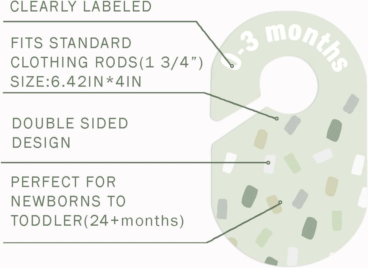 Baby Closet Dividers 8 Pack – Baby Clothes Organizer, Green Leaf Baby Closet Organizer for Neutral Nursery, Baby Clothes Dividers for Closet (Green)