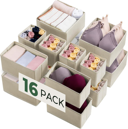 16 Pack Drawer Organizer Clothes Dresser Organizers for Clothing