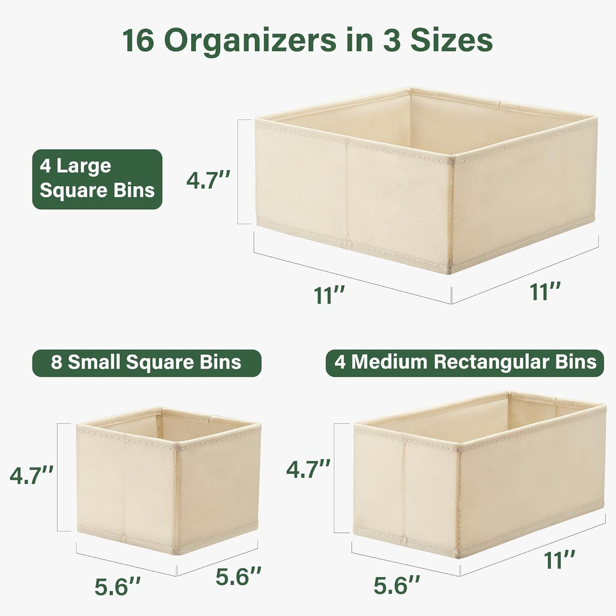16 Pack Drawer Organizer Clothes Dresser Organizers for Clothing