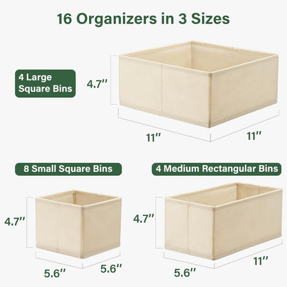 16 Pack Drawer Organizer Clothes Dresser Organizers for Clothing