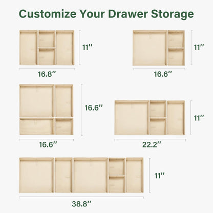 16 Pack Drawer Organizer Clothes Dresser Organizers for Clothing