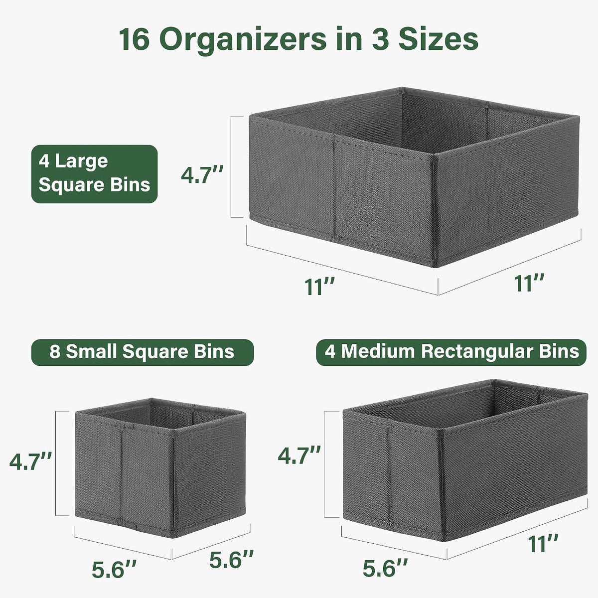 16 Pack Drawer Organizer Clothes Dresser Organizers for Clothing