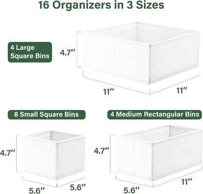16 Pack Drawer Organizer Clothes Dresser Organizers for Clothing