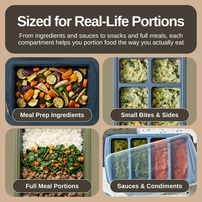 PopStack 8-Piece Silicone Freezer Molds with Lids – Platinum-Grade Silicone Food Storage Containers for Soup Cubes, Meal Prep & Freezer Storage – Microwave, Oven, Dishwasher & Freezer Safe – Dark Blue
