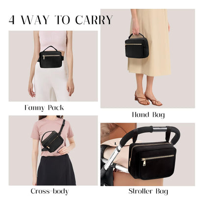 Small Diaper Bag with Portable Changing Pad, Crossbody Diaper Pack with Wipes Pocket, Women Waist Bag for Travel Stroller, Olive Green