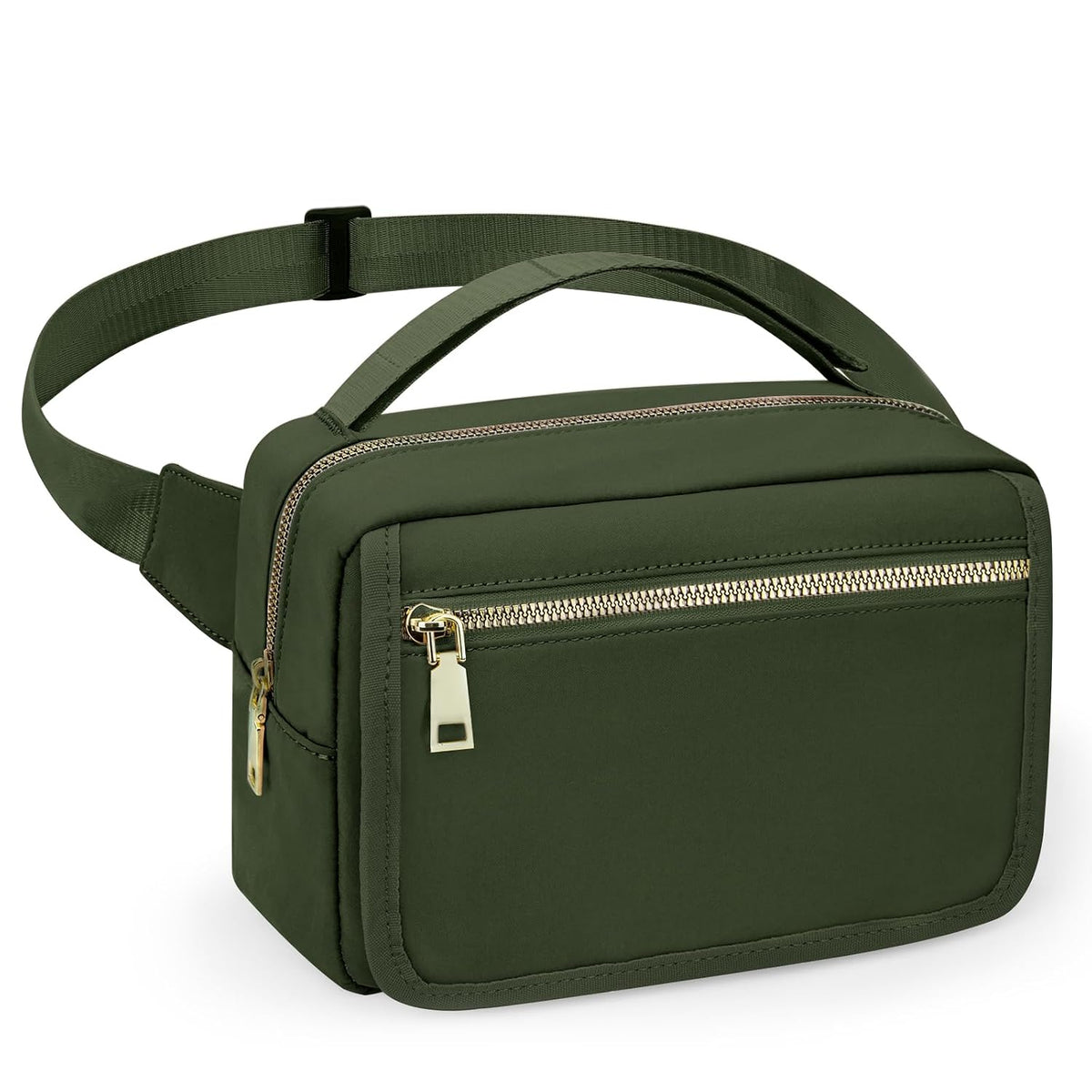 Small Diaper Bag with Portable Changing Pad, Crossbody Diaper Pack with Wipes Pocket, Women Waist Bag for Travel Stroller, Olive Green