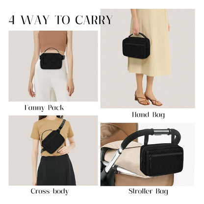 Small Diaper Bag with Portable Changing Pad, Crossbody Diaper Pack with Wipes Pocket, Women Waist Bag for Travel Stroller, Olive Green
