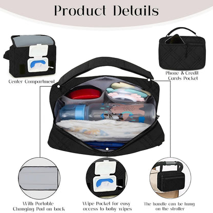 Small Diaper Bag with Portable Changing Pad, Crossbody Diaper Pack with Wipes Pocket, Women Waist Bag for Travel Stroller, Olive Green