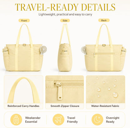 Travel Bags for Women, 26L Capacity Travel Bag, Small Zipper Tote Bag for Work Every Day, Lightweight Shoulder Handbag Hospital Overnight Weekender Bag Travel Essentials