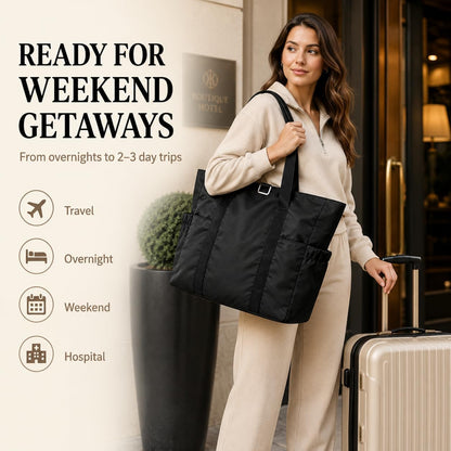 Travel Bags for Women, 26L Capacity Travel Bag, Small Zipper Tote Bag for Work Every Day, Lightweight Shoulder Handbag Hospital Overnight Weekender Bag Travel Essentials