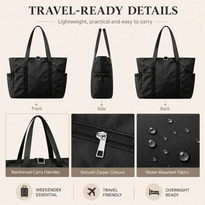 Travel Bags for Women, 26L Capacity Travel Bag, Small Zipper Tote Bag for Work Every Day, Lightweight Shoulder Handbag Hospital Overnight Weekender Bag Travel Essentials