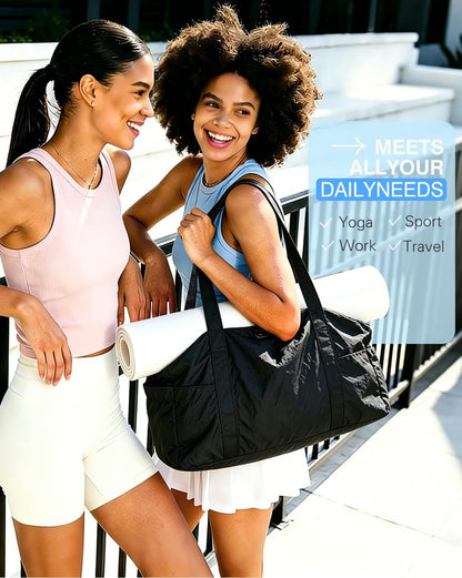 Travel Bags for Women, 26L Capacity Travel Bag, Small Zipper Tote Bag for Work Every Day, Lightweight Shoulder Handbag Hospital Overnight Weekender Bag Travel Essentials