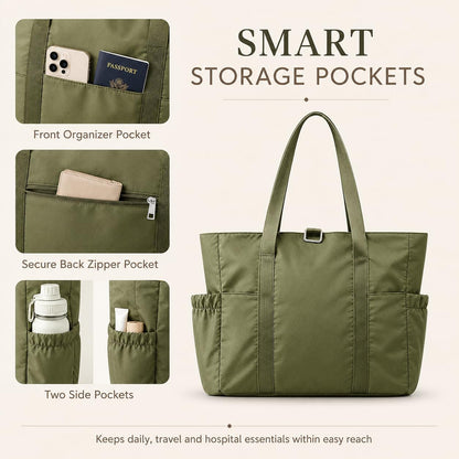 Travel Bags for Women, 26L Capacity Travel Bag, Small Zipper Tote Bag for Work Every Day, Lightweight Shoulder Handbag Hospital Overnight Weekender Bag Travel Essentials