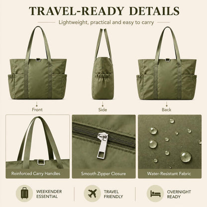 Travel Bags for Women, 26L Capacity Travel Bag, Small Zipper Tote Bag for Work Every Day, Lightweight Shoulder Handbag Hospital Overnight Weekender Bag Travel Essentials