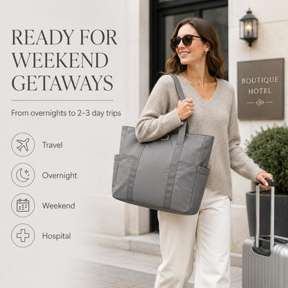 Travel Bags for Women, 26L Capacity Travel Bag, Small Zipper Tote Bag for Work Every Day, Lightweight Shoulder Handbag Hospital Overnight Weekender Bag Travel Essentials