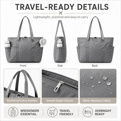Travel Bags for Women, 26L Capacity Travel Bag, Small Zipper Tote Bag for Work Every Day, Lightweight Shoulder Handbag Hospital Overnight Weekender Bag Travel Essentials