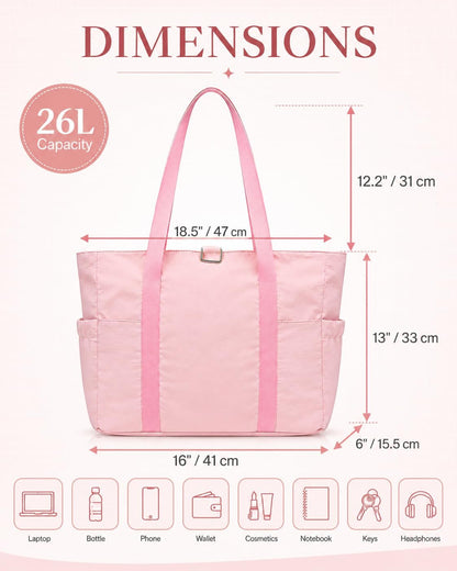 Travel Bags for Women, 26L Capacity Travel Bag, Small Zipper Tote Bag for Work Every Day, Lightweight Shoulder Handbag Hospital Overnight Weekender Bag Travel Essentials