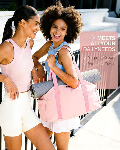 Travel Bags for Women, 26L Capacity Travel Bag, Small Zipper Tote Bag for Work Every Day, Lightweight Shoulder Handbag Hospital Overnight Weekender Bag Travel Essentials