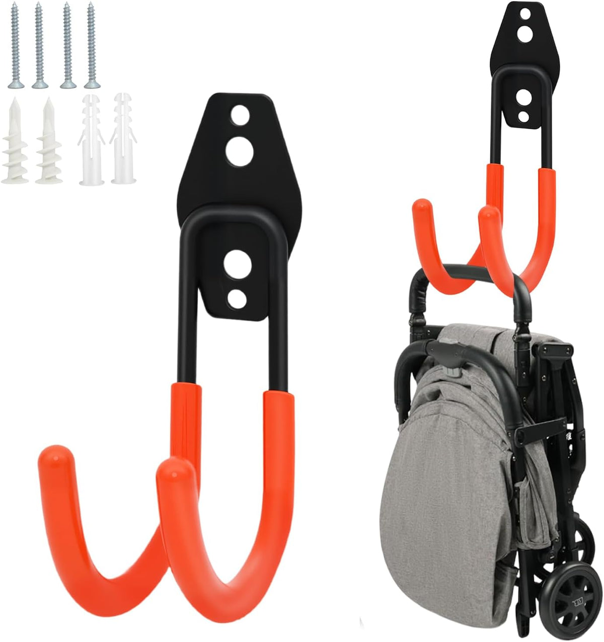 Stroller Hanger with Anti-Slip Rubber,Wall Mount