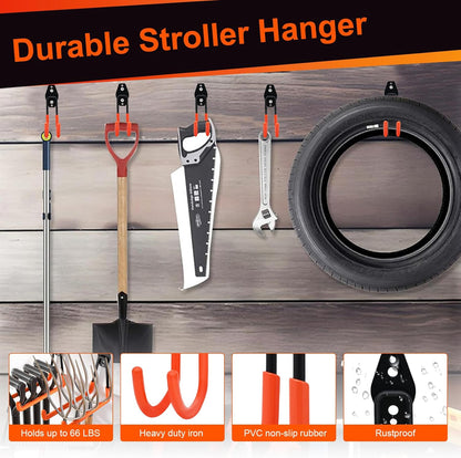 Stroller Hanger with Anti-Slip Rubber,Wall Mount