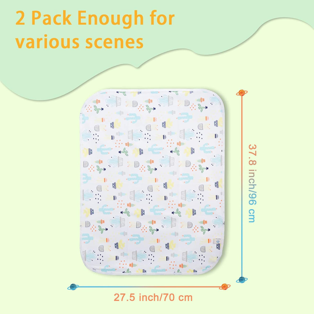 Baby Changing Pad 3Pack, Waterproof & Portable Large Diaper Mat for Toddler