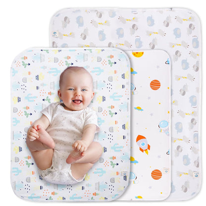 Baby Changing Pad 3Pack, Waterproof & Portable Large Diaper Mat for Toddler