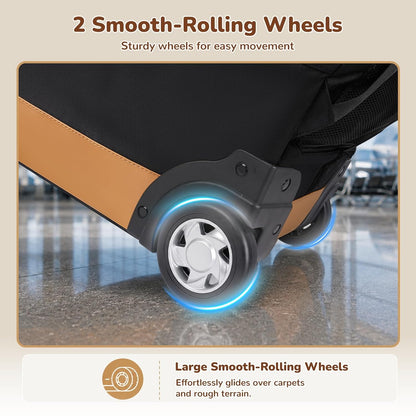 Foldable Car Seat Travel Bag for Airplane with 2 Wheels