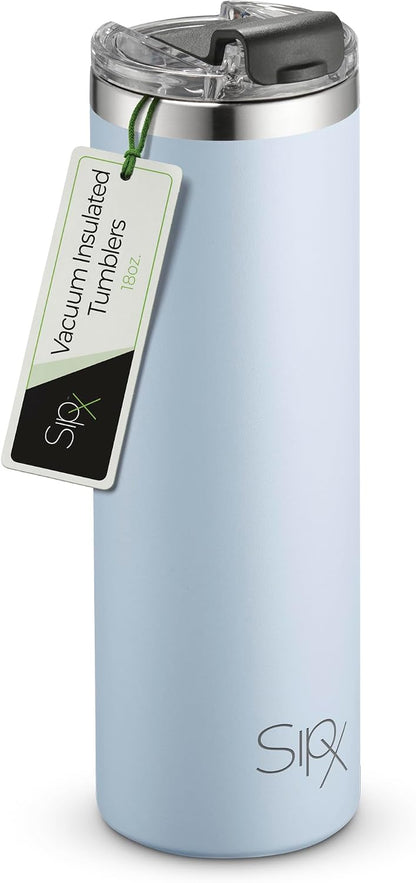 ™ 18 oz Slim Insulated Tumbler with Lid & Straw – Vacuum Insulated Stainless Steel, Leakproof, Cupholder Friendly – Perfect for Iced Coffee, Water & Travel – Lava Grey