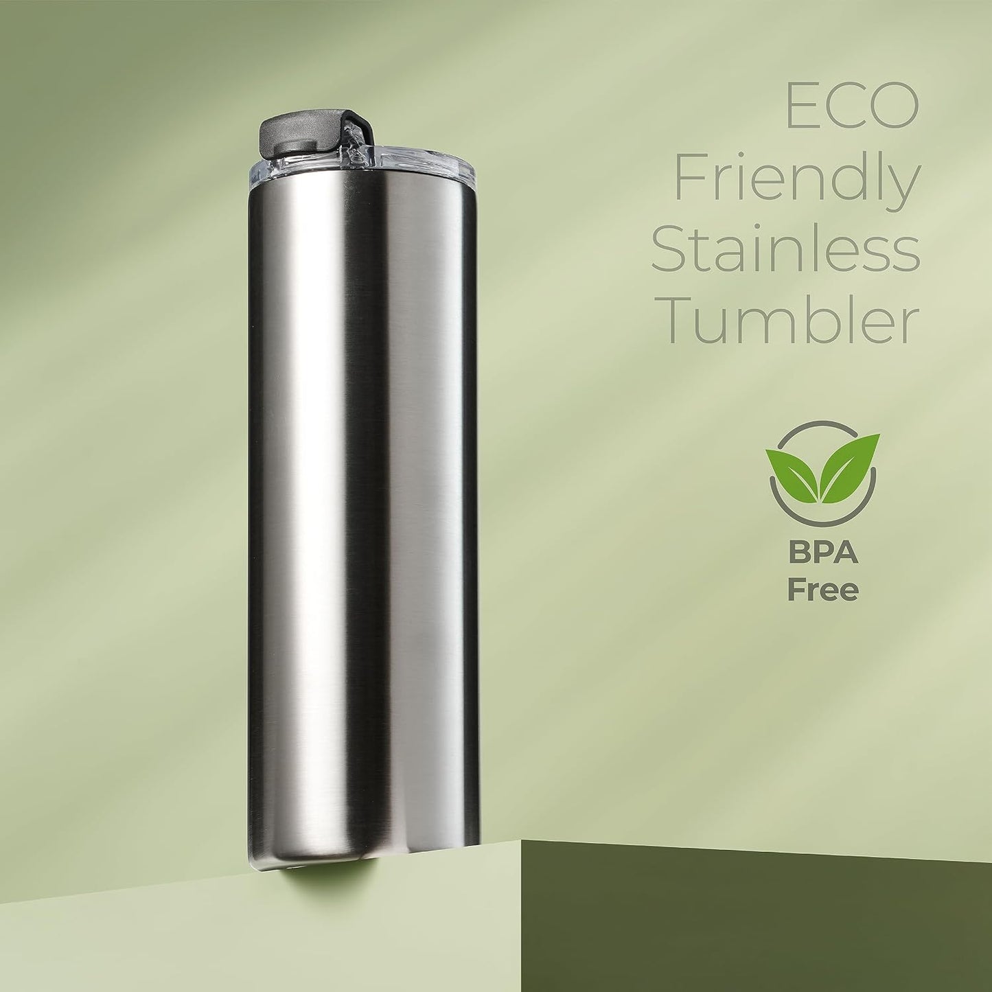 ™ 18 oz Slim Insulated Tumbler with Lid & Straw – Vacuum Insulated Stainless Steel, Leakproof, Cupholder Friendly – Perfect for Iced Coffee, Water & Travel – Lava Grey