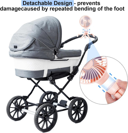 Automatic Oscillating Stroller Fan, With Detachable Tripod and 180° Rotate Portable Personal Small Mini Rechargeable USB Car Seat Clip on Fan for Crib Office Treadmill Bike Travel