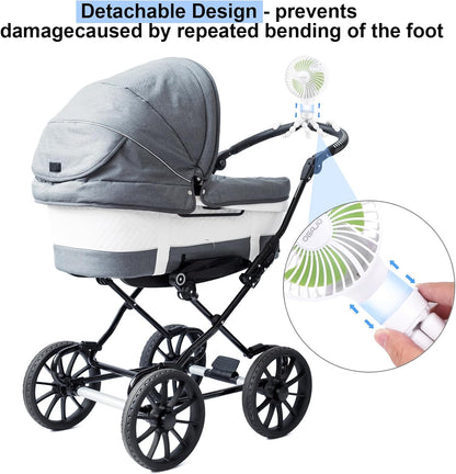 Automatic Oscillating Stroller Fan, With Detachable Tripod and 180° Rotate Portable Personal Small Mini Rechargeable USB Car Seat Clip on Fan for Crib Office Treadmill Bike Travel