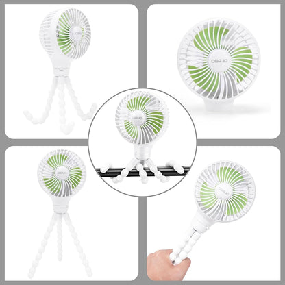 Automatic Oscillating Stroller Fan, With Detachable Tripod and 180° Rotate Portable Personal Small Mini Rechargeable USB Car Seat Clip on Fan for Crib Office Treadmill Bike Travel